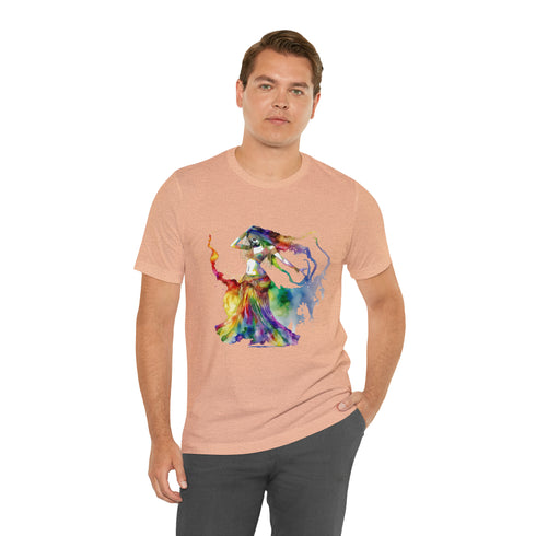 Rainbow Belly Dancer in Motion - Short Sleeve Tee